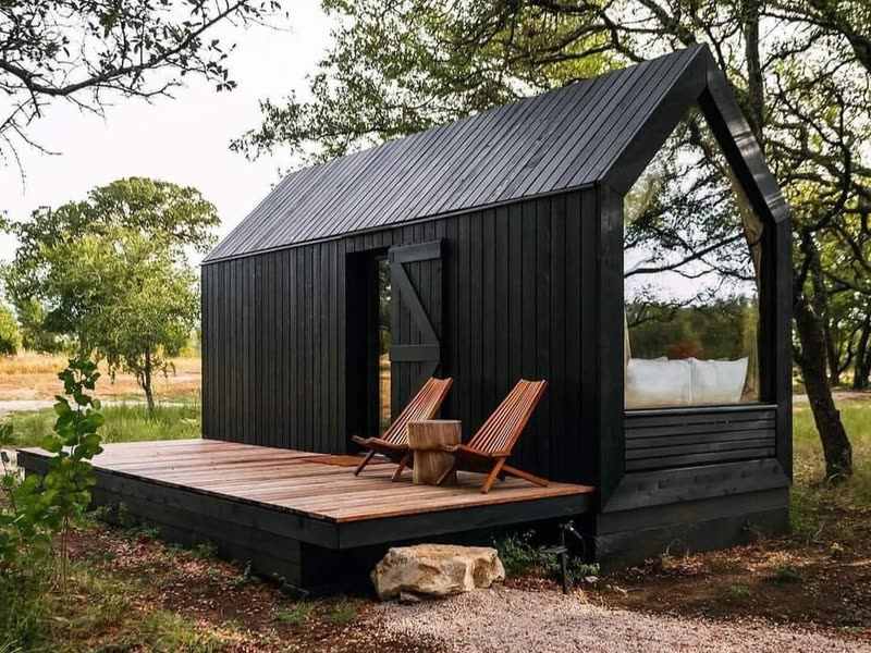 Casa modular de três quartos, pronta para morar